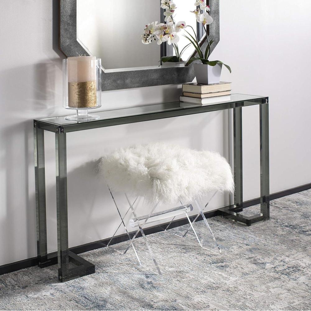 image:imageSafavieh Couture Home Benji Glam Black Acrylic Glass Top Console TableBlack