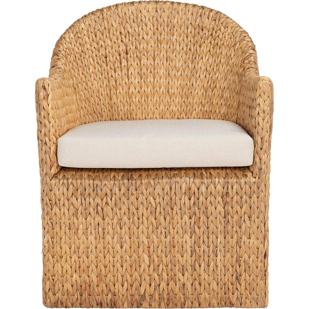 image:imageSafavieh Couture Home Collection Solomon Rattan NaturalBeige Cushion Water Hyacinth Dining Chair Fully Assembled CWK2000A Rattan