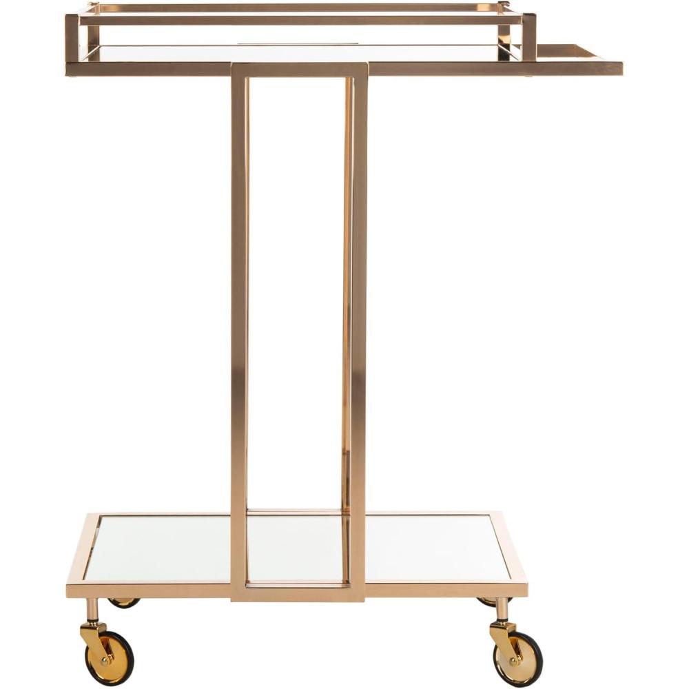image:imageSafavieh Home Collection Capri BCT8003A Gold and Mirror 2 Tier Rectangle Bar Cart