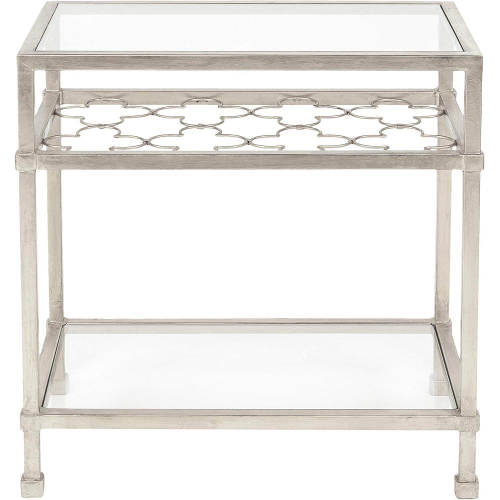 image:imageSafavieh Home Collection Hanzel Silver Leaf Glass Side TableSilver Glass