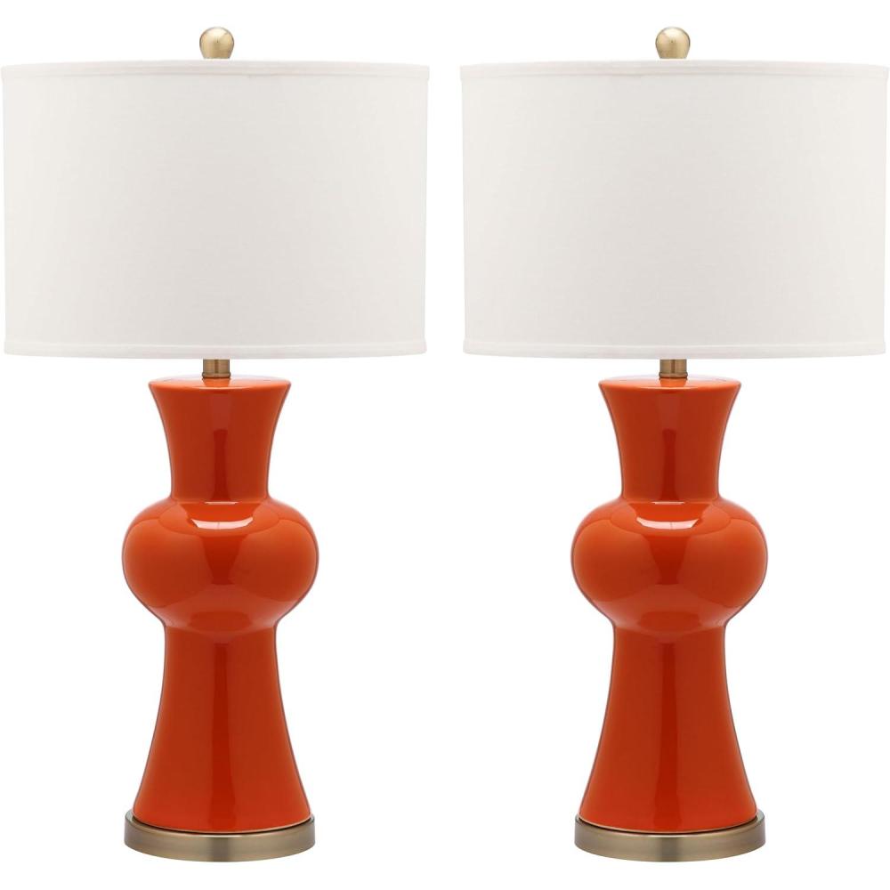 image:imageSafavieh Lighting Collection Lola Column Orange Table Lamp Set of 2Orange  Set of 2