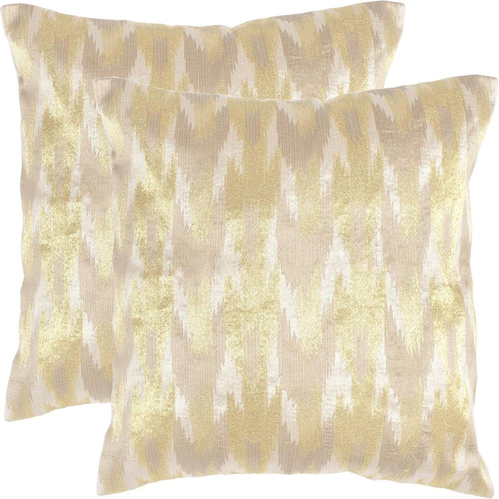 image:imageSafavieh Pillow Collection Throw Pillows 20 by 20Inch Boho Chic Neon Citrus Set of 2Metallic Earth