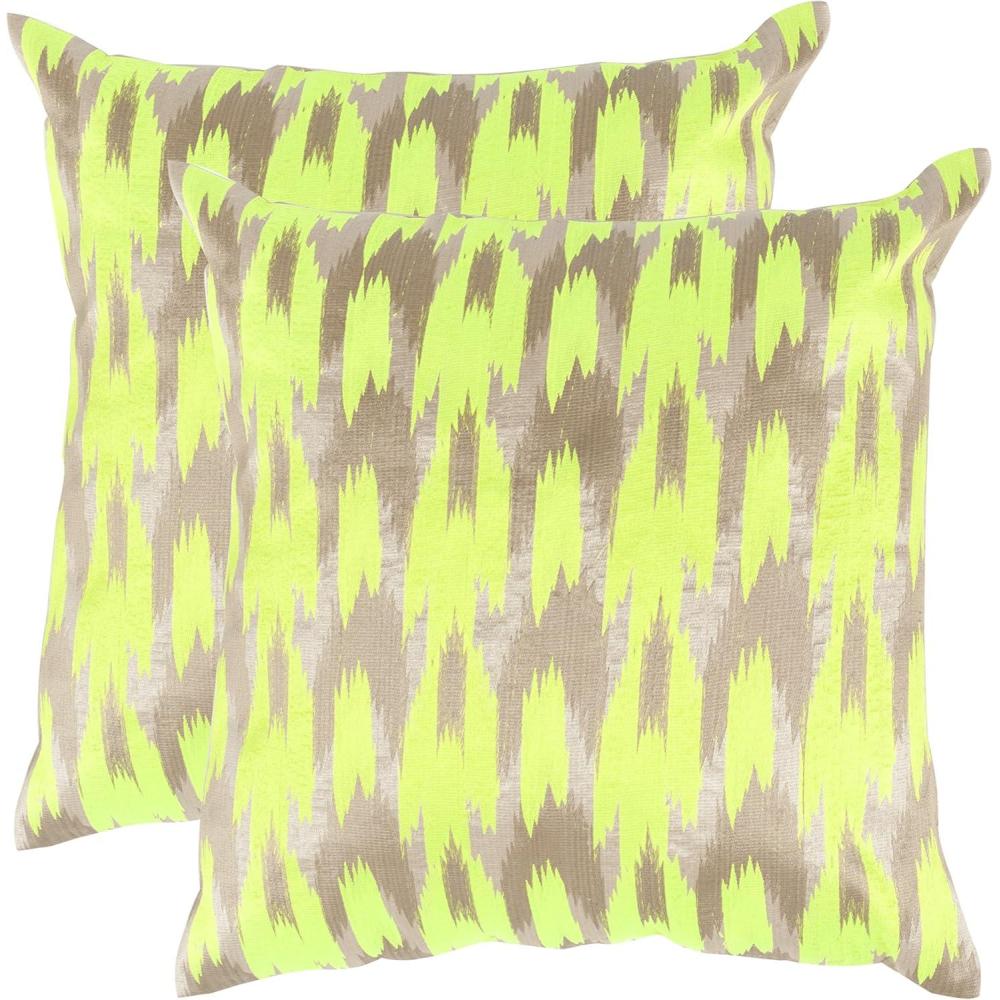 image:imageSafavieh Pillow Collection Throw Pillows 20 by 20Inch Boho Chic Neon Citrus Set of 2Neon  Citrus
