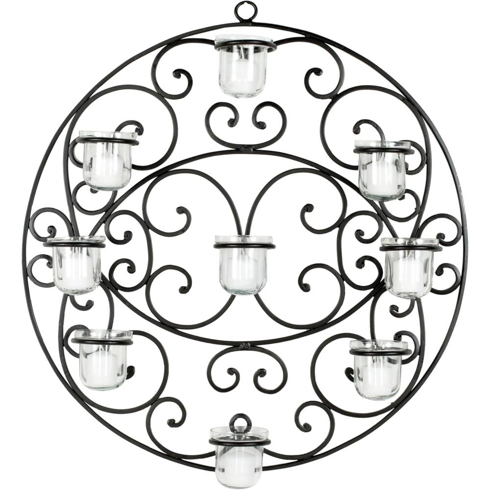image:imageSafavieh Wall Art Collection Flourished Circle Candle Holder Wall Sconce