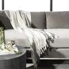SAFAVIEH Alita Metallic Throw Blanket, White/Grey/Silver