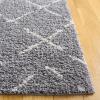SAFAVIEH Area Rug 8×10 – Arizona Shag Collection – Large – Ivory & Beige, Moroccan Boho Design, Non-Shedding & Easy to Clean, Ideal for Living Room, Bedroom, Dining Space (ASG743A)(Dark Grey/Ivory)