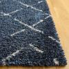 SAFAVIEH Area Rug 8×10 – Arizona Shag Collection – Large – Ivory & Beige, Moroccan Boho Design, Non-Shedding & Easy to Clean, Ideal for Living Room, Bedroom, Dining Space (ASG743A)(Slate Blue/Ivory)