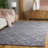 SAFAVIEH Area Rug 8×10 – Arizona Shag Collection – Large – Ivory & Beige, Moroccan Boho Design, Non-Shedding & Easy to Clean, Ideal for Living Room, Bedroom, Dining Space (ASG743A)(Dark Grey/Ivory)