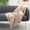 SAFAVIEH Becks Fringe Throw Blanket, 60″x72″, Copper/Beige(Copper / Beige)