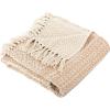 SAFAVIEH Becks Fringe Throw Blanket, 60″x72″, Copper/Beige(Copper / Beige)