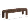 SAFAVIEH Couture Collection – Bellisima Dark Green Channel Tufted Chenille Bench, Modern Upholstered Accent Seating (SFV5127K)(Brown)