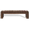 SAFAVIEH Couture Collection – Bellisima Dark Green Channel Tufted Chenille Bench, Modern Upholstered Accent Seating (SFV5127K)(Brown)