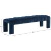 SAFAVIEH Couture Collection – Bellisima Dark Green Channel Tufted Chenille Bench, Modern Upholstered Accent Seating (SFV5127K)(Navy)