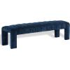 SAFAVIEH Couture Collection – Bellisima Dark Green Channel Tufted Chenille Bench, Modern Upholstered Accent Seating (SFV5127K)(Navy)