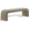 SAFAVIEH Couture Collection – Caralynn Brown Chenille Upholstered Bench, Modern Waterfall Curved Silhouette, Fully Assembled (SFV5027S)(Brown)