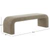 SAFAVIEH Couture Collection – Caralynn Brown Chenille Upholstered Bench, Modern Waterfall Curved Silhouette, Fully Assembled (SFV5027S)(Brown)