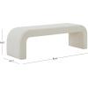 SAFAVIEH Couture Collection – Caralynn Brown Chenille Upholstered Bench, Modern Waterfall Curved Silhouette, Fully Assembled (SFV5027S)(Creme)