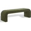 SAFAVIEH Couture Collection – Caralynn Brown Chenille Upholstered Bench, Modern Waterfall Curved Silhouette, Fully Assembled (SFV5027S)(Dark Green)