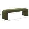 SAFAVIEH Couture Collection – Caralynn Brown Chenille Upholstered Bench, Modern Waterfall Curved Silhouette, Fully Assembled (SFV5027S)(Dark Green)