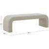 SAFAVIEH Couture Collection – Caralynn Brown Chenille Upholstered Bench, Modern Waterfall Curved Silhouette, Fully Assembled (SFV5027S)(Light Brown)