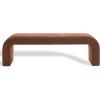 SAFAVIEH Couture Collection – Caralynn Brown Chenille Upholstered Bench, Modern Waterfall Curved Silhouette, Fully Assembled (SFV5027S)(Rust)