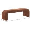 SAFAVIEH Couture Collection – Caralynn Brown Chenille Upholstered Bench, Modern Waterfall Curved Silhouette, Fully Assembled (SFV5027S)(Rust)