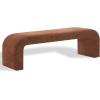 SAFAVIEH Couture Collection – Caralynn Brown Chenille Upholstered Bench, Modern Waterfall Curved Silhouette, Fully Assembled (SFV5027S)(Rust)