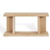 SAFAVIEH Couture Collection – Claramay Walnut Cerused Oak Console Table, Modern Wood Entryway & Living Room Accent (SFV2223B)(Natural Cerused Oak)