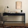 SAFAVIEH Couture Collection – Jaylessa Natural 2-Drawer Desk, Modern Workspace with Storage (SFV2217A)(Black)