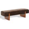SAFAVIEH Couture Collection – Kandiss Brown Chenille Bench with Brown Wood Legs, Modern Upholstered Seating (SFV5117C)