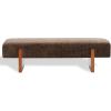 SAFAVIEH Couture Collection – Kandiss Brown Chenille Bench with Brown Wood Legs, Modern Upholstered Seating (SFV5117C)