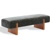 SAFAVIEH Couture Collection – Kandiss Dark Green Chenille Bench with Brown Wood Legs, Modern Upholstered Seating (SFV5117E)