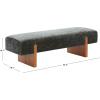 SAFAVIEH Couture Collection – Kandiss Dark Green Chenille Bench with Brown Wood Legs, Modern Upholstered Seating (SFV5117E)