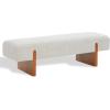 SAFAVIEH Couture Collection – Kandiss Taupe Chenille Bench with Brown Wood Legs, Modern Upholstered Seating (SFV5117B)