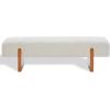 SAFAVIEH Couture Collection – Kandiss Taupe Chenille Bench with Brown Wood Legs, Modern Upholstered Seating (SFV5117B)