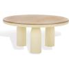 SAFAVIEH Couture Collection – Veronica Scandinavian Natural & White Lacquer 3-Leg Round Coffee Table (SFV5786A)(Natural/White)