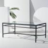 SAFAVIEH Couture Collection Abelard Black Iron/Tempered Glass Rectangle Cocktail Table