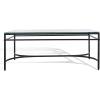 SAFAVIEH Couture Collection Abelard Black Iron/Tempered Glass Rectangle Cocktail Table