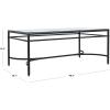 SAFAVIEH Couture Collection Abelard Black Iron/Tempered Glass Rectangle Cocktail Table