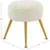 SAFAVIEH Couture Collection Anna Light Grey Boucle/Gold Footstool Ottoman(Ivory/Gold)