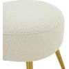 SAFAVIEH Couture Collection Anna Light Grey Boucle/Gold Footstool Ottoman(Ivory/Gold)
