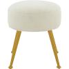 SAFAVIEH Couture Collection Anna Light Grey Boucle/Gold Footstool Ottoman(Ivory/Gold)