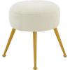 SAFAVIEH Couture Collection Anna Light Grey Boucle/Gold Footstool Ottoman(Ivory/Gold)