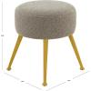 SAFAVIEH Couture Collection Anna Light Grey Boucle/Gold Footstool Ottoman(Light Grey/Gold)