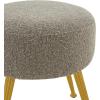 SAFAVIEH Couture Collection Anna Light Grey Boucle/Gold Footstool Ottoman(Light Grey/Gold)