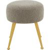SAFAVIEH Couture Collection Anna Light Grey Boucle/Gold Footstool Ottoman(Light Grey/Gold)