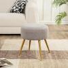 SAFAVIEH Couture Collection Anna Light Grey Boucle/Gold Footstool Ottoman(Light Grey/Gold)