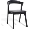 SAFAVIEH Couture Collection Brylie Rustic Black Leather Chair Set of 2(Black)
