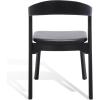 SAFAVIEH Couture Collection Brylie Rustic Black Leather Chair Set of 2(Black)