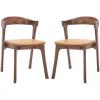 SAFAVIEH Couture Collection Brylie Rustic Black Leather Chair Set of 2(Walnut/Brown)